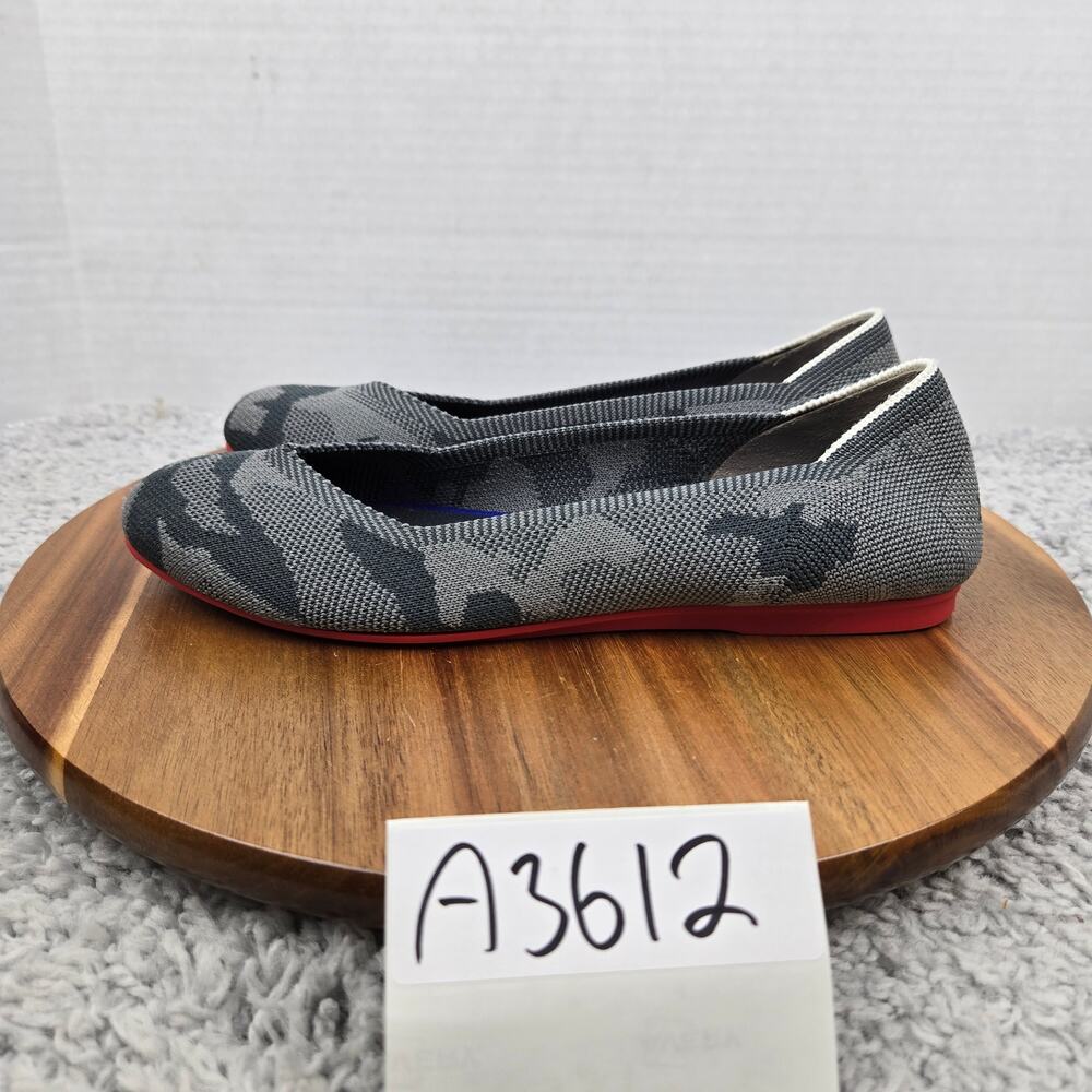 Rothy's Women 8 The Flats Gray Camo Round Toe Casual Lifestyle Daily Office Shoe